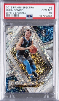 2018-19 Panini Spectra White Sparkle #6 Luka Doncic Rookie Card - PSA GEM MT 10 "1 of 3!"